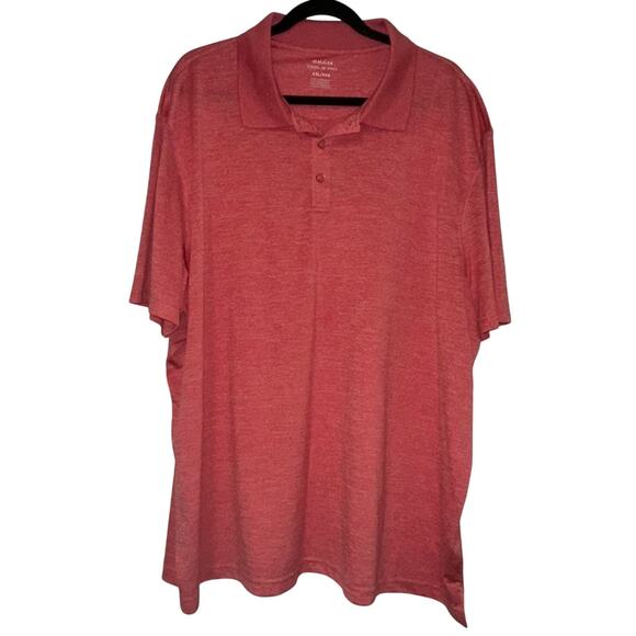 Haggar Cool 18 Pro Men's Polo Shirt Sz XXL 2XL Heathered Red Collared Golf Top - Picture 1 of 5